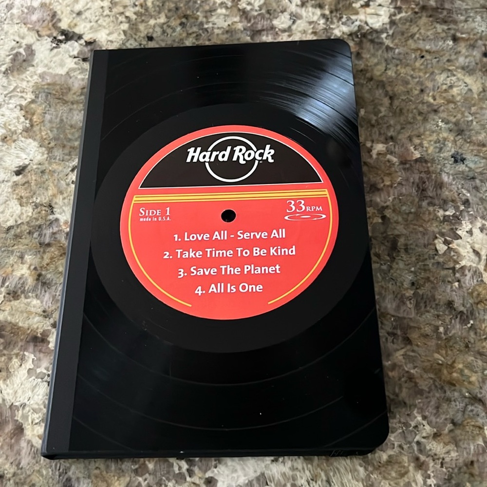 Hard Rock Vinyllux Record Lined Notebook 5 1/2” x 8 1/4” Brand New!